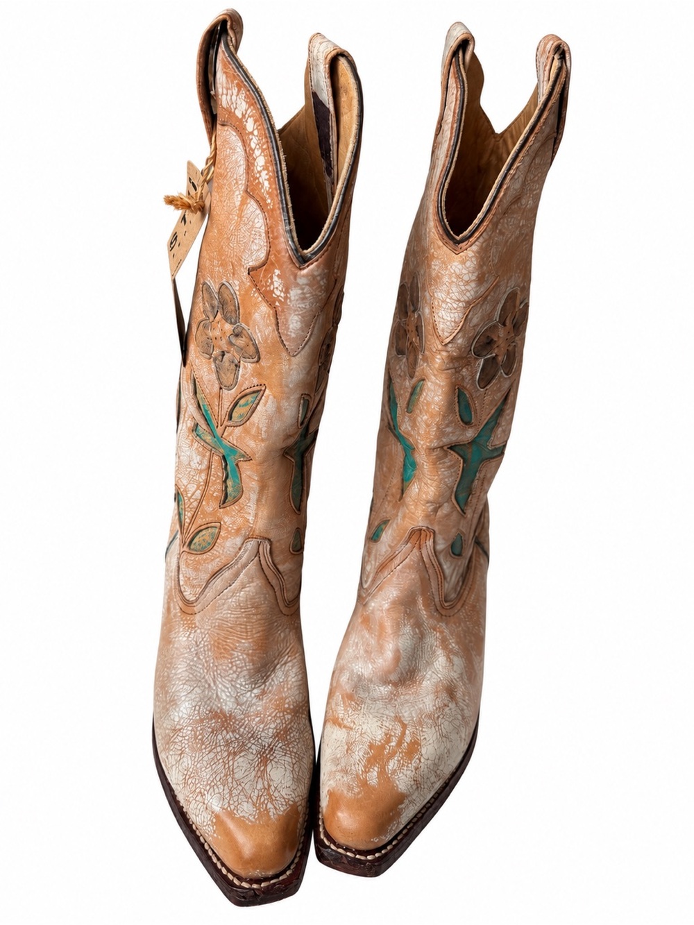 BED|STÜ Valencia Cowboy Boots Floral Dove Western Size 8.5 BNWT Rare $695 - Picture 3 of 13
